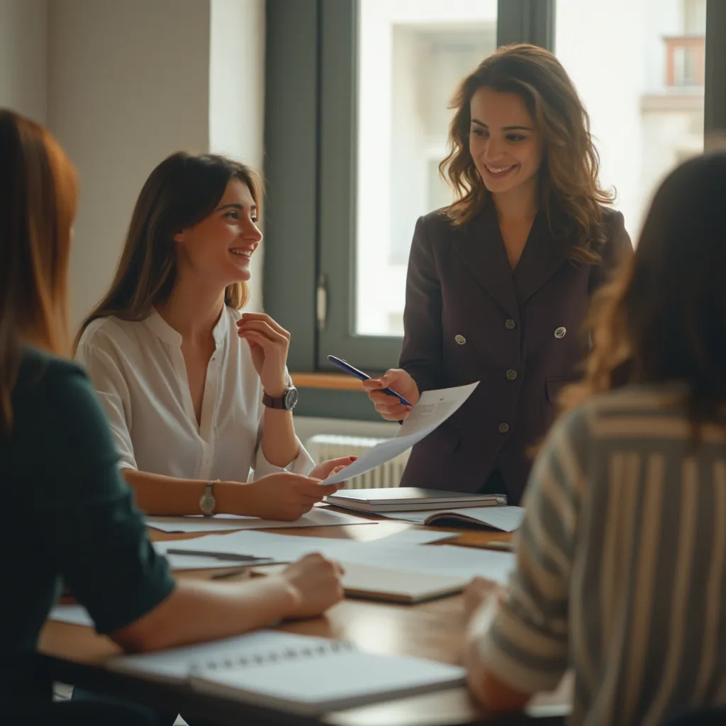 Participantes de un curso de ventas celebrando